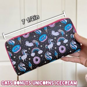 Cute Cats, Unicorns, Donuts, And IceCream Wallet